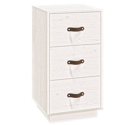 Comodini Bianchi 2 pz 40x40x75 cm in Legno Massello di Pino - homemem39