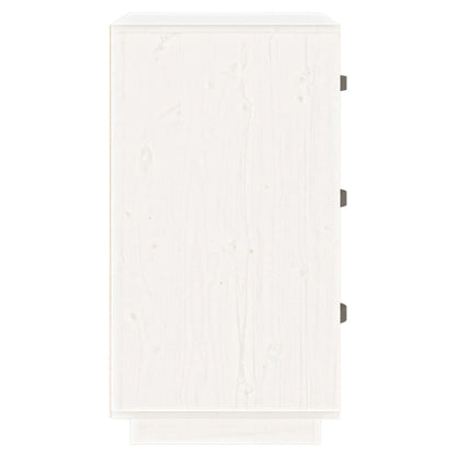 Comodini Bianchi 2 pz 40x40x75 cm in Legno Massello di Pino - homemem39