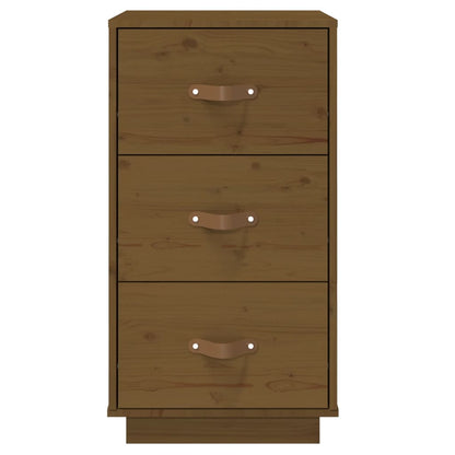 Comodino Ambrato 40x40x75 cm in Legno Massello di Pino - homemem39