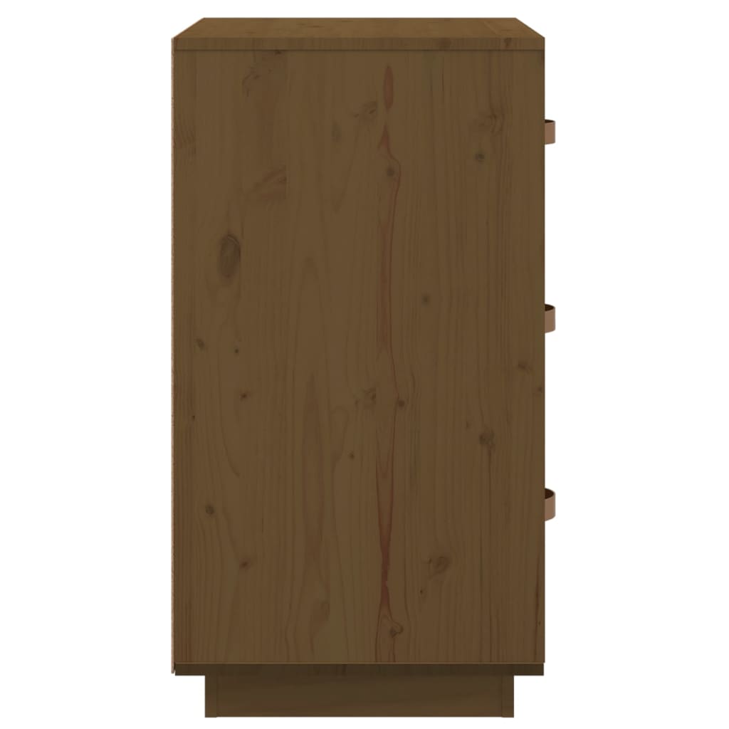 Comodino Ambrato 40x40x75 cm in Legno Massello di Pino - homemem39