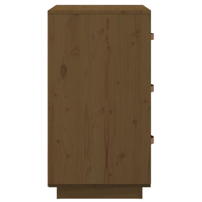 Comodino Ambrato 40x40x75 cm in Legno Massello di Pino - homemem39
