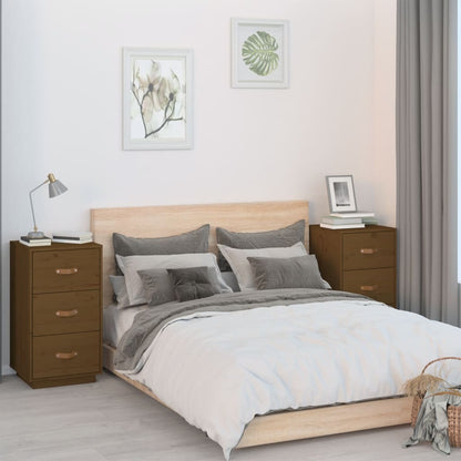 Comodini 2 pz Ambra 40x40x75 cm in Legno Massello di Pino - homemem39