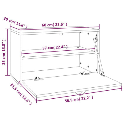 Pensile Marrone ambra 60x30x35 cm in Legno Massello di Pino | homemem39