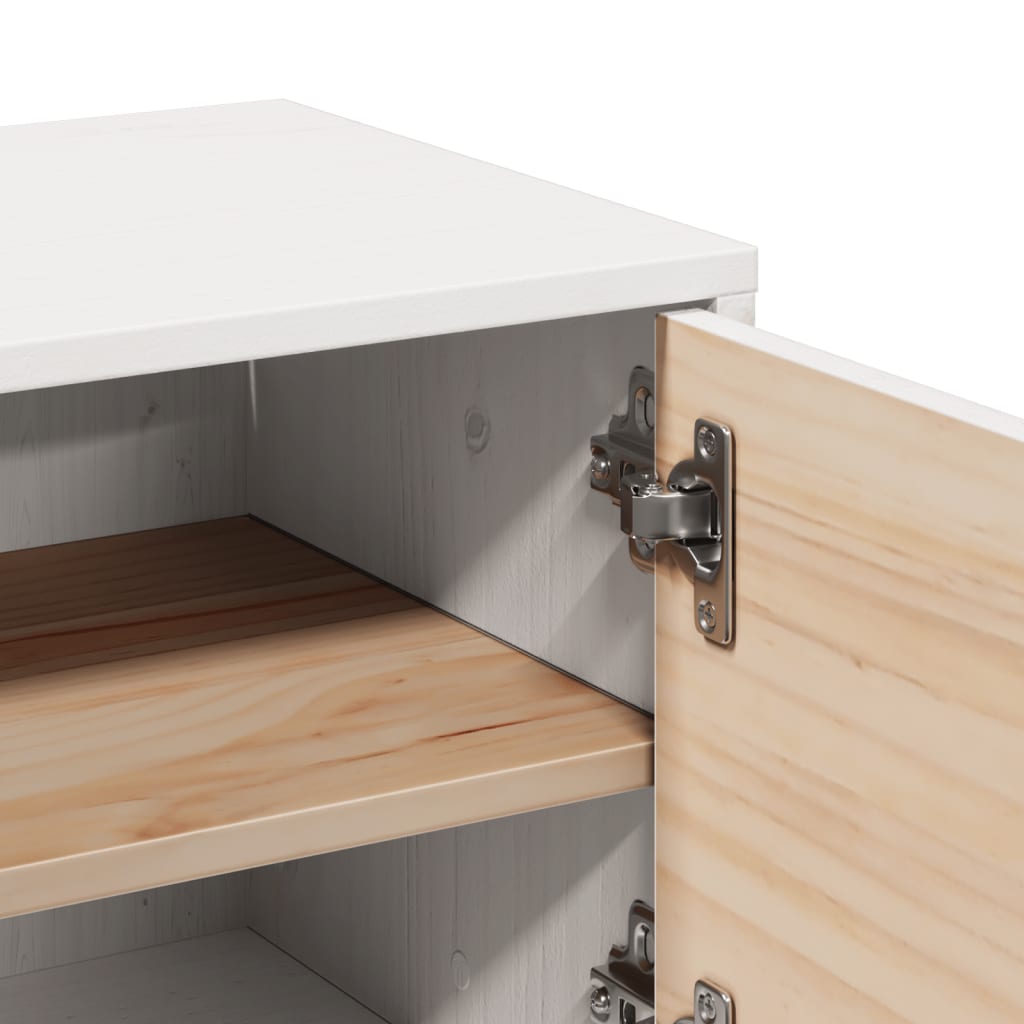 Pensili 2pz Bianchi 31,5x30x30 cm in Legno Massello di Pino | homemem39