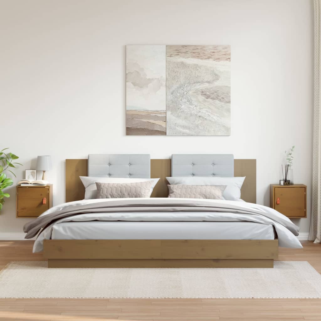 Pensili 2pz Marrone Ambra31,5x30x30cm in Legno Massello di Pino