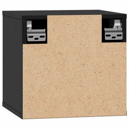 Pensili 2pz Neri 31,5x30x30 cm in Legno Massello di Pino - homemem39