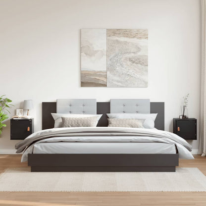 Pensili 2pz Neri 31,5x30x30 cm in Legno Massello di Pino - homemem39