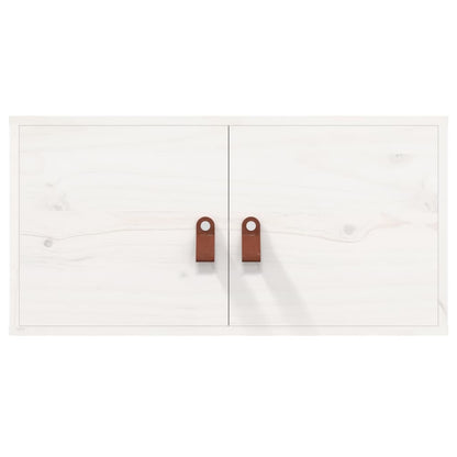Pensili 2 pz Bianchi 60x30x30 cm in Legno Massello di Pino | homemem39