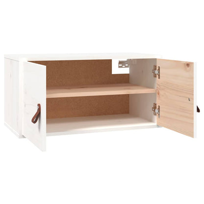Pensili 2 pz Bianchi 60x30x30 cm in Legno Massello di Pino