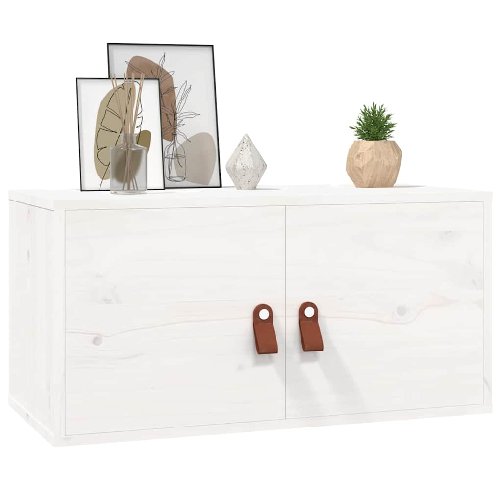 Pensili 2 pz Bianchi 60x30x30 cm in Legno Massello di Pino
