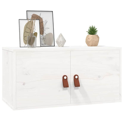 Pensili 2 pz Bianchi 60x30x30 cm in Legno Massello di Pino