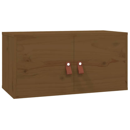 Pensili 2 pz Marrone ambra 60x30x30cm in Legno Massello di Pino