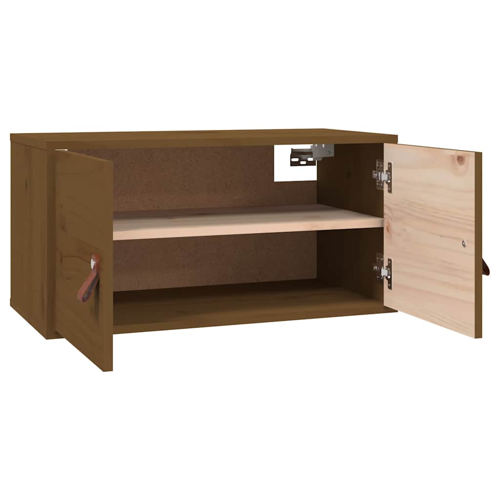 Pensili 2 pz Marrone ambra 60x30x30cm in Legno Massello di Pino