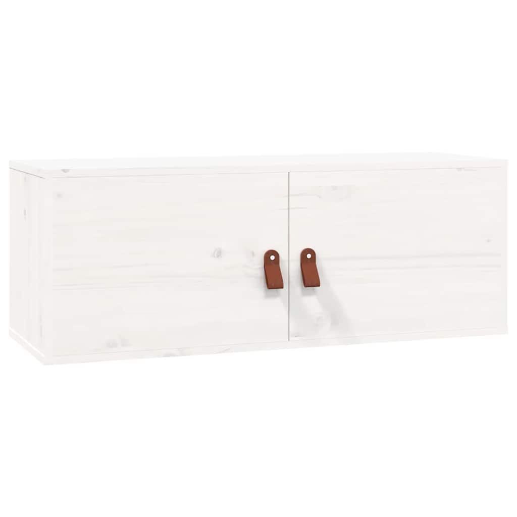 Pensile Bianco 80x30x30 cm in Legno Massello di Pino | homemem39