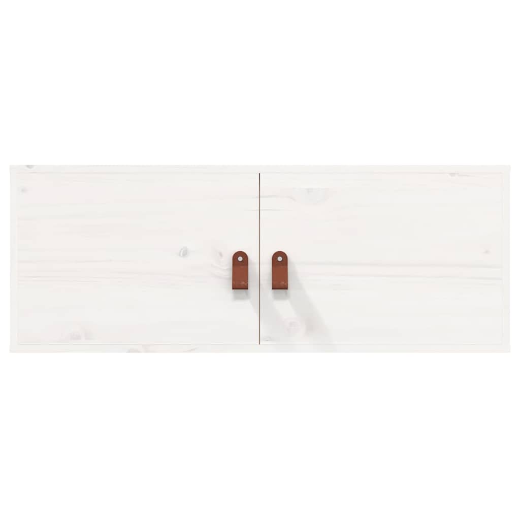 Pensili 2 pz Bianchi 80x30x30 cm in Legno Massello di Pino