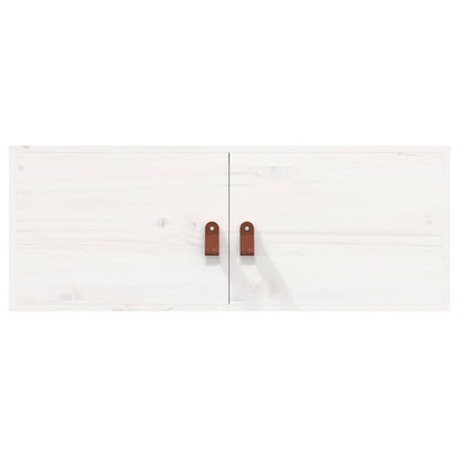 Pensili 2 pz Bianchi 80x30x30 cm in Legno Massello di Pino