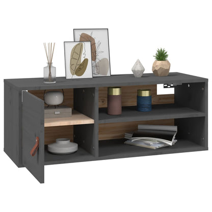 Pensili 2 pz Grigi 80x30x30 cm in Legno Massello di Pino | homemem39