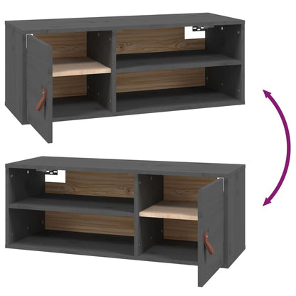 Pensili 2 pz Grigi 80x30x30 cm in Legno Massello di Pino | homemem39