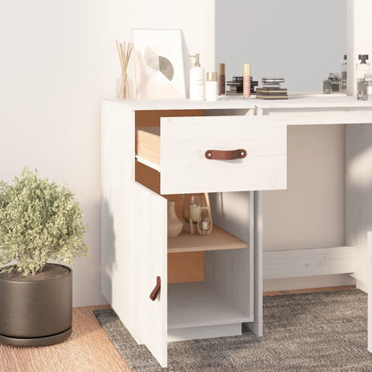 Armadietto da Scrivania Bianco 40x50x75 cm Legno Massello Pino - homemem39
