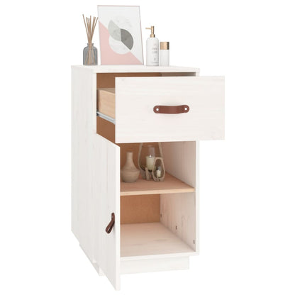 Armadietto da Scrivania Bianco 40x50x75 cm Legno Massello Pino - homemem39