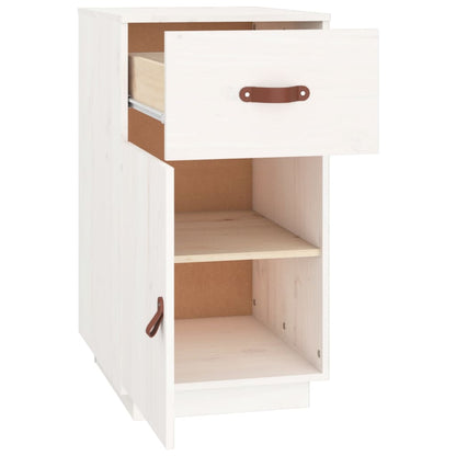 Armadietto da Scrivania Bianco 40x50x75 cm Legno Massello Pino - homemem39