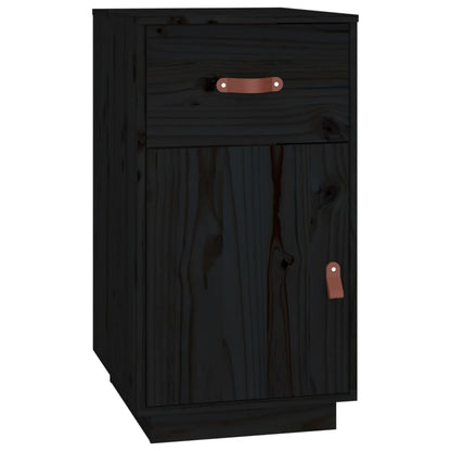 Armadietto da Scrivania Nero 40x50x75 cm Legno Massello Pino - homemem39