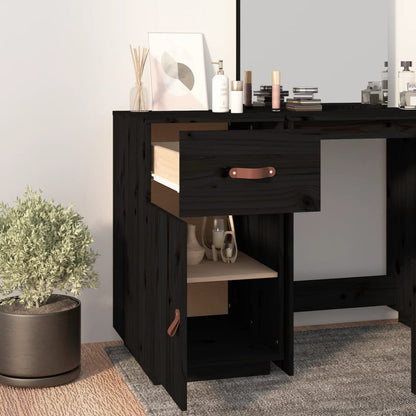 Armadietto da Scrivania Nero 40x50x75 cm Legno Massello Pino - homemem39