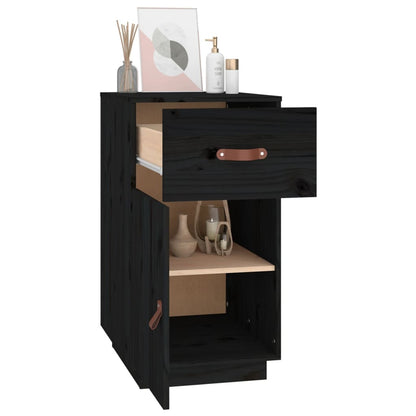 Armadietto da Scrivania Nero 40x50x75 cm Legno Massello Pino - homemem39