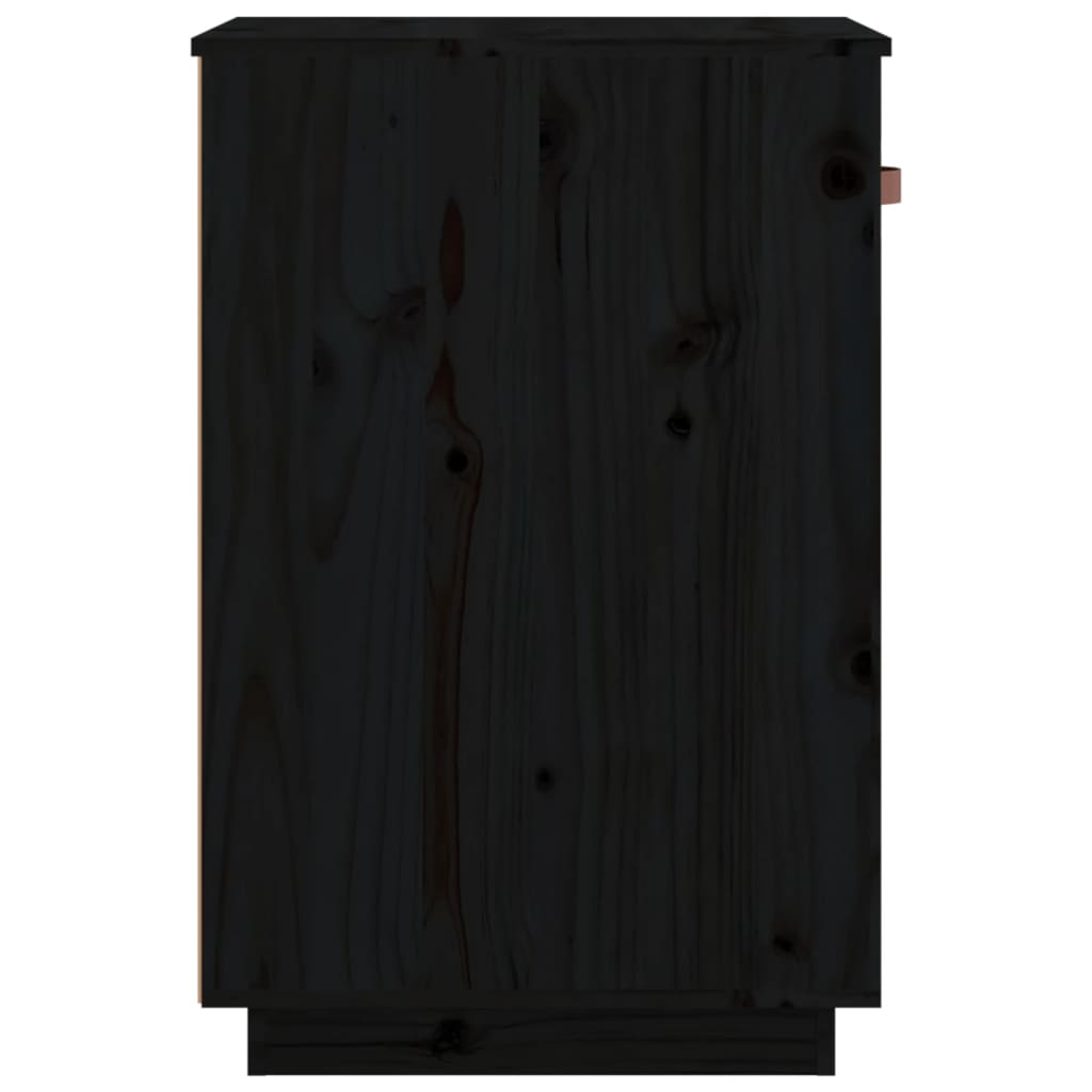Armadietto da Scrivania Nero 40x50x75 cm Legno Massello Pino - homemem39