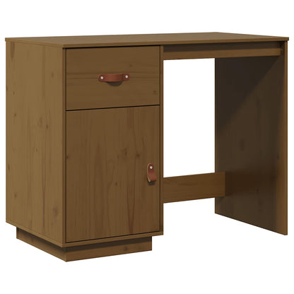 Scrivania Marrone Ambra 95x50x75 cm in Legno Massello di Pino - homemem39
