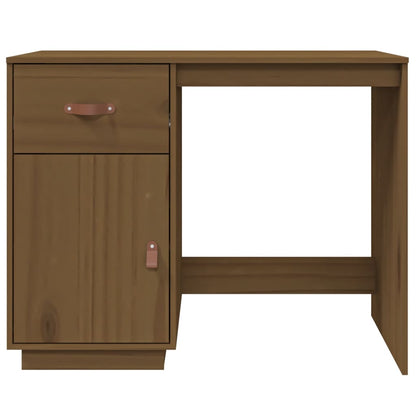 Scrivania Marrone Ambra 95x50x75 cm in Legno Massello di Pino - homemem39