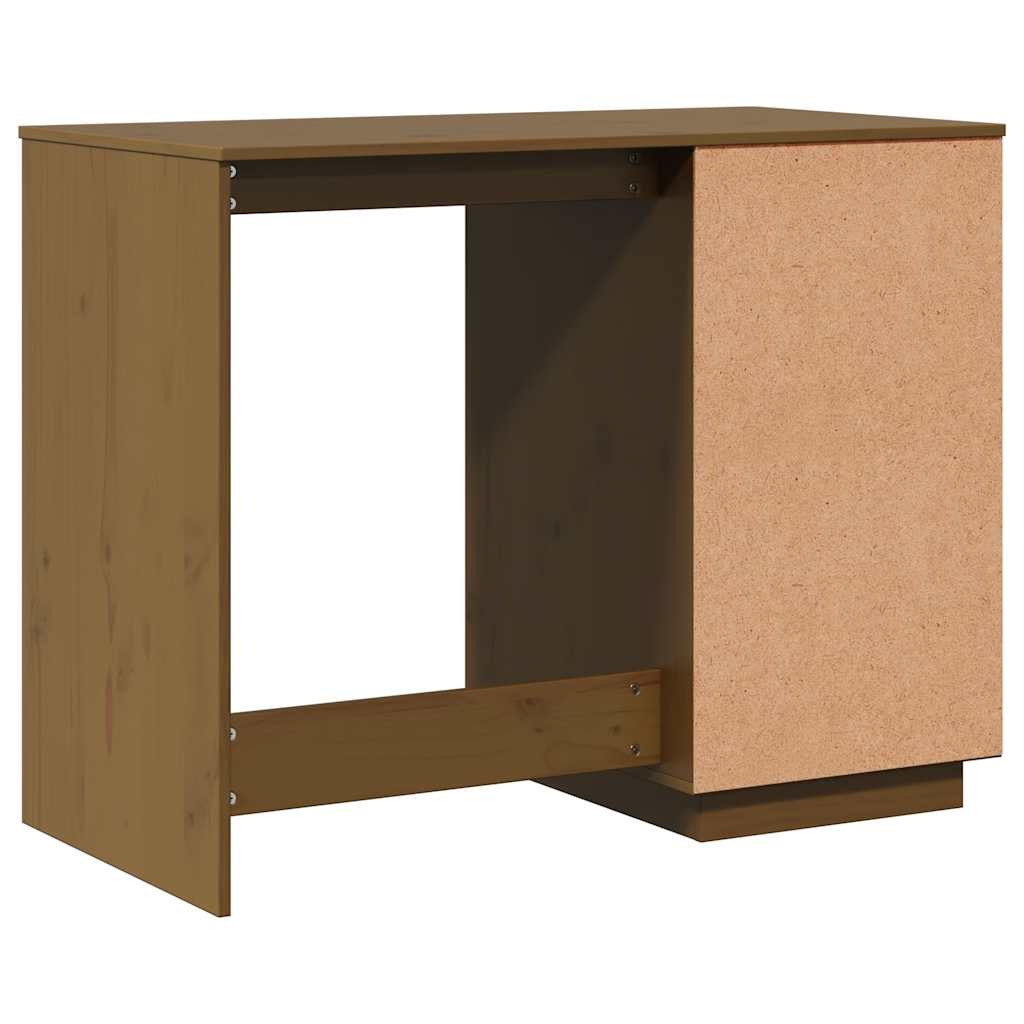 Scrivania Marrone Ambra 95x50x75 cm in Legno Massello di Pino - homemem39