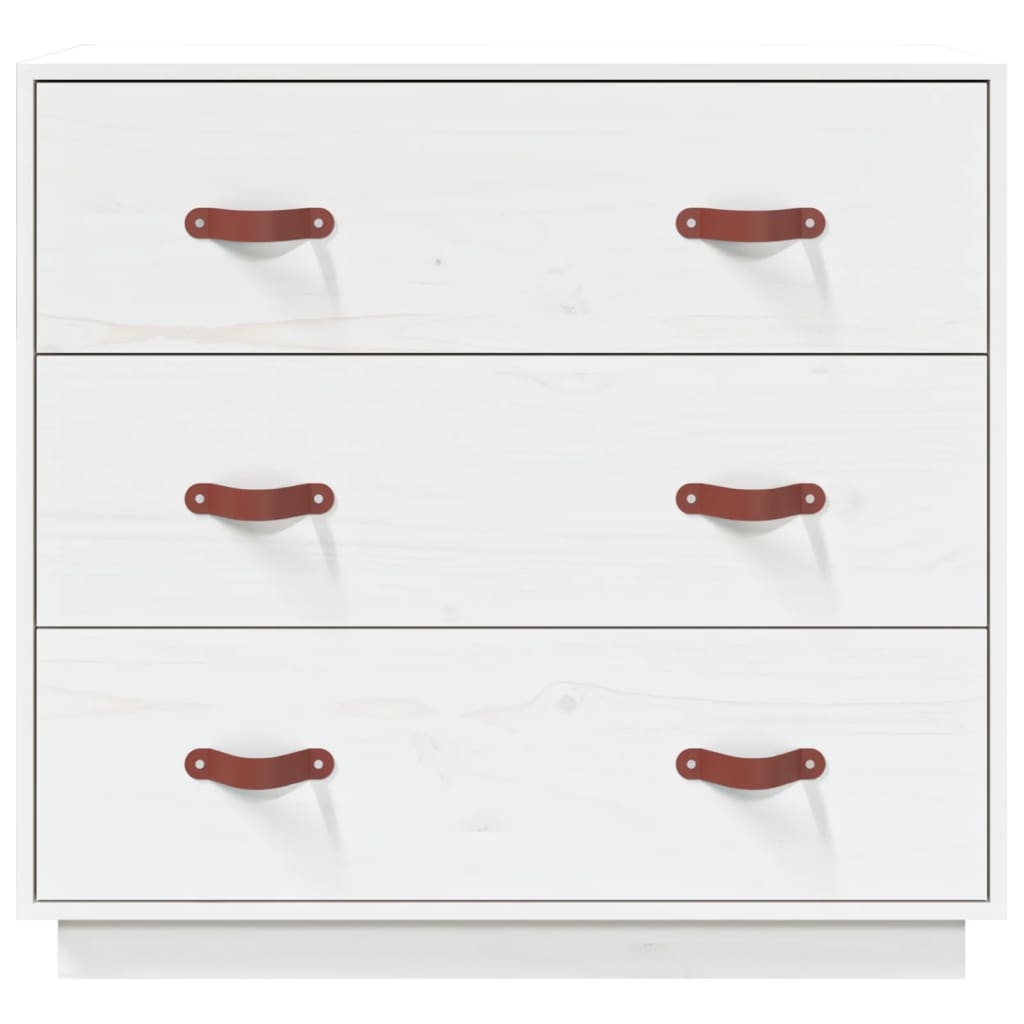 Credenza Bianca 80x40x75 cm in Legno Massello di Pino - homemem39