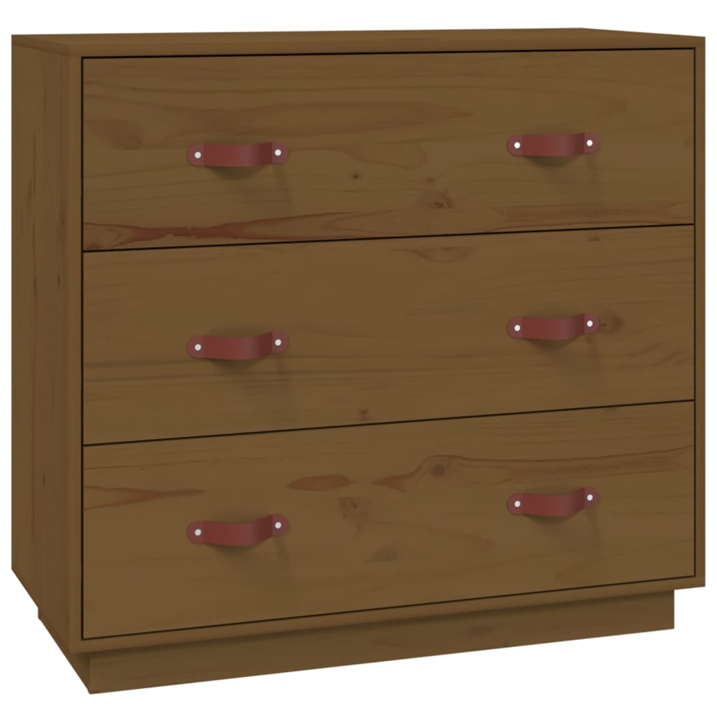 Credenza Marrone Ambra 80x40x75 cm in Legno Massello di Pino - homemem39