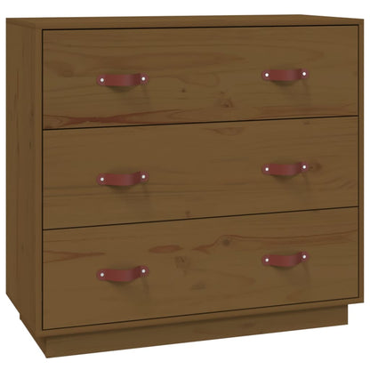 Credenza Marrone Ambra 80x40x75 cm in Legno Massello di Pino - homemem39
