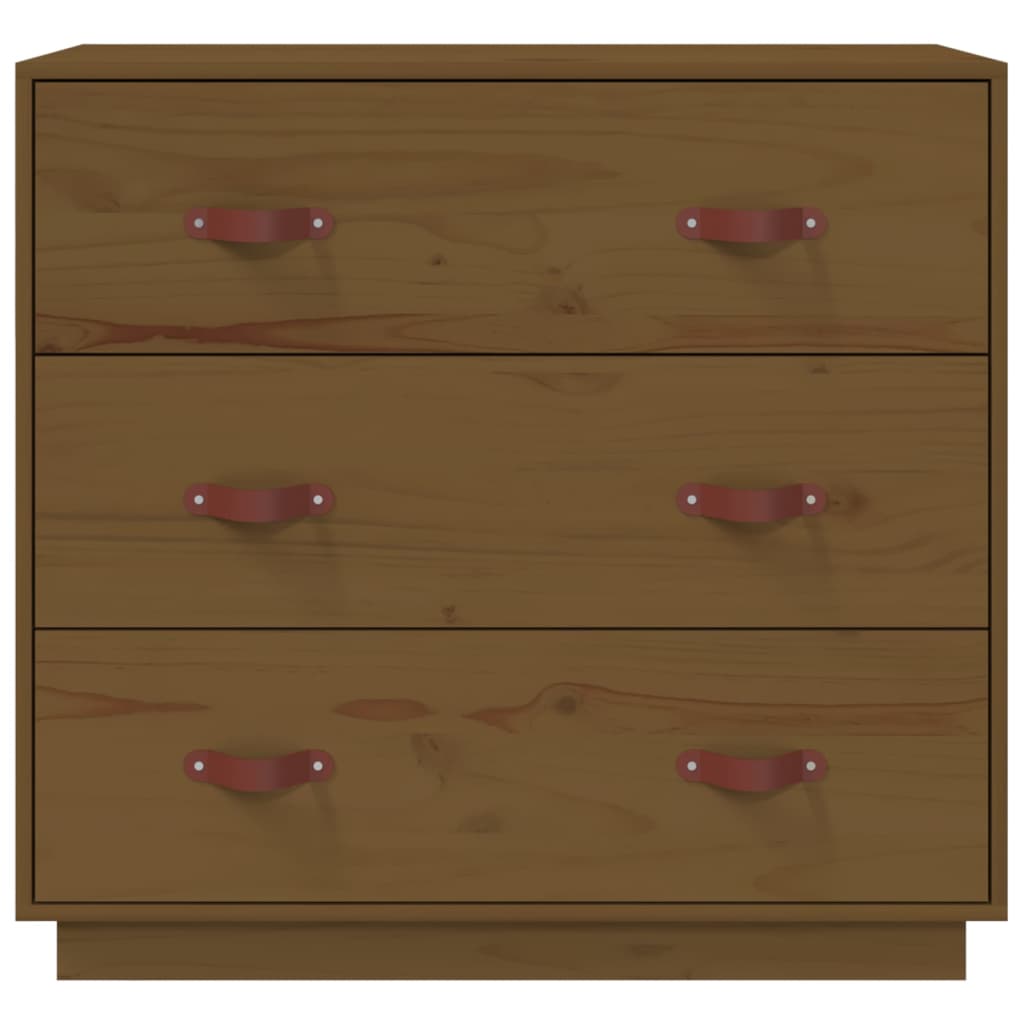 Credenza Marrone Ambra 80x40x75 cm in Legno Massello di Pino - homemem39