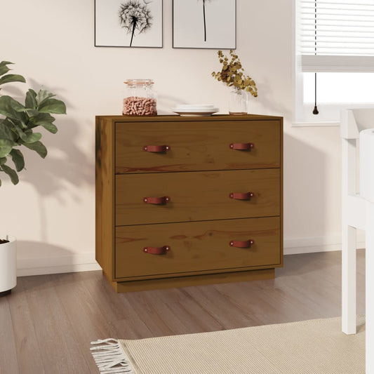 Credenza Marrone Ambra 80x40x75 cm in Legno Massello di Pino - homemem39