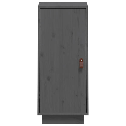 Credenza Grigia 34x40x75 cm in Legno Massello di Pino - homemem39