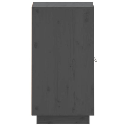 Credenza Grigia 34x40x75 cm in Legno Massello di Pino - homemem39