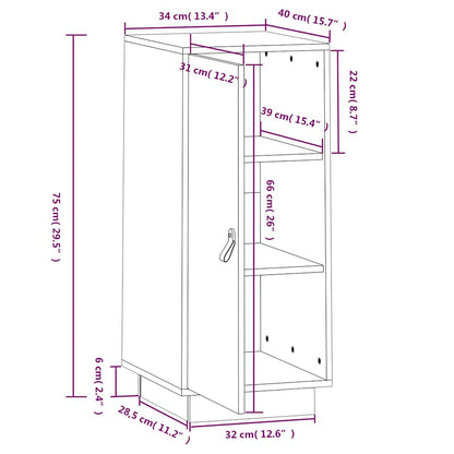 Credenza ambra 34x40x75 cm in Legno Massello di Pino - homemem39