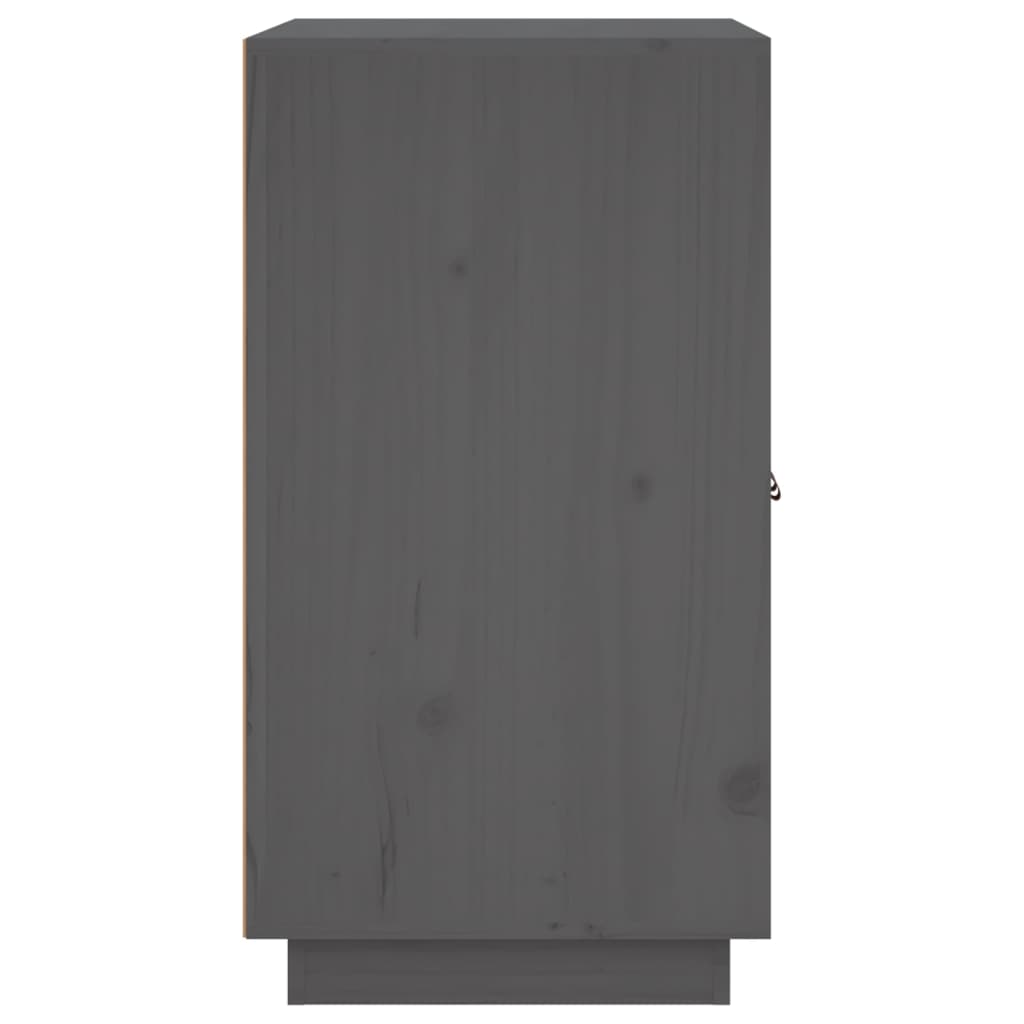 Credenza Grigia 65,5x40x75 cm in Legno Massello di Pino - homemem39