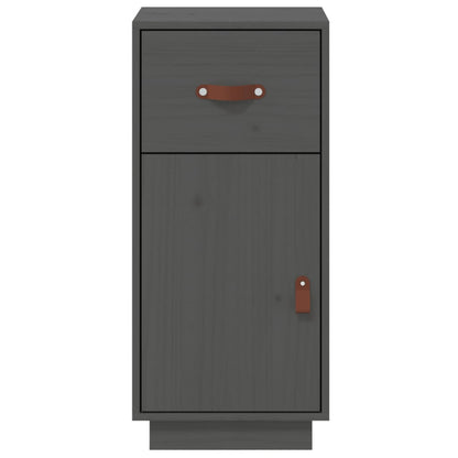 Credenza Grigia 34x40x75 cm in Legno Massello di Pino - homemem39