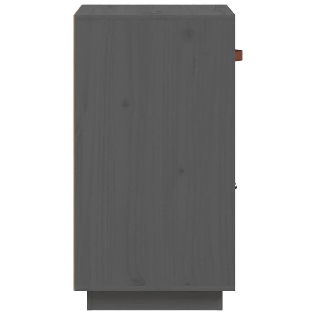 Credenza Grigia 34x40x75 cm in Legno Massello di Pino - homemem39