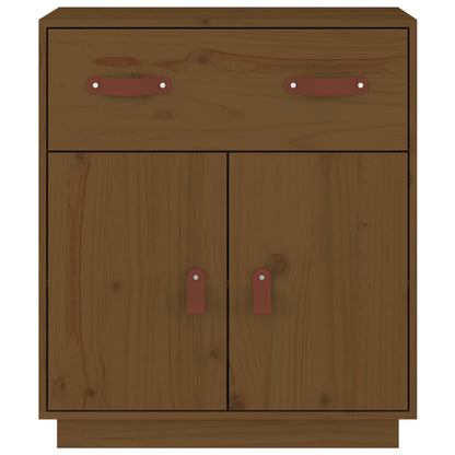 Credenza Ambrata 65,5x40x75 cm in Legno Massello di Pino