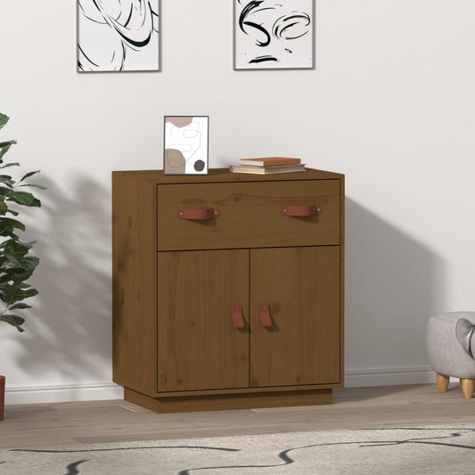 Credenza Ambrata 65,5x40x75 cm in Legno Massello di Pino - homemem39