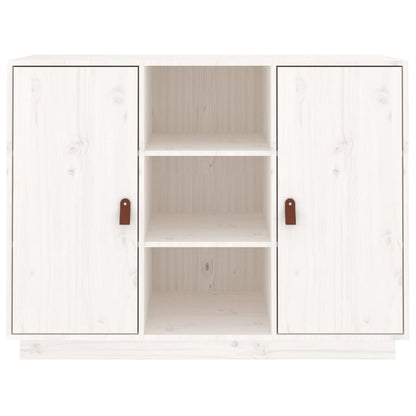 Credenza Bianca 100x40x75 cm in Legno Massello di Pino - homemem39