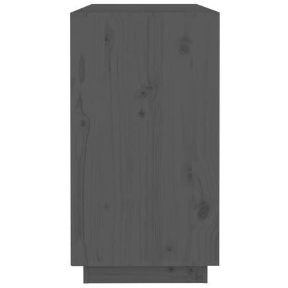 Credenza Grigia 100x40x75 cm in Legno Massello di Pino - homemem39