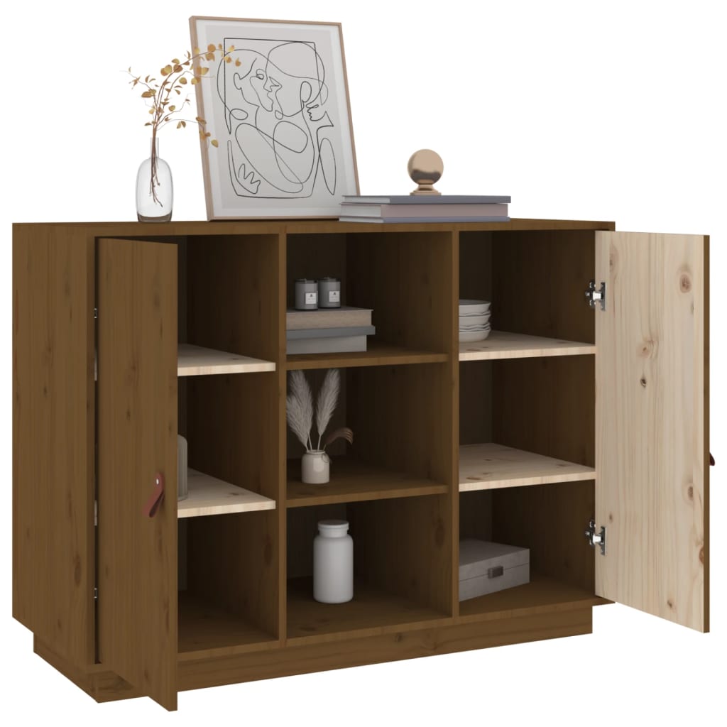 Credenza ambra 100x40x75 cm in Legno Massello di Pino - homemem39