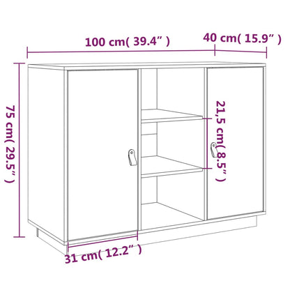 Credenza ambra 100x40x75 cm in Legno Massello di Pino - homemem39