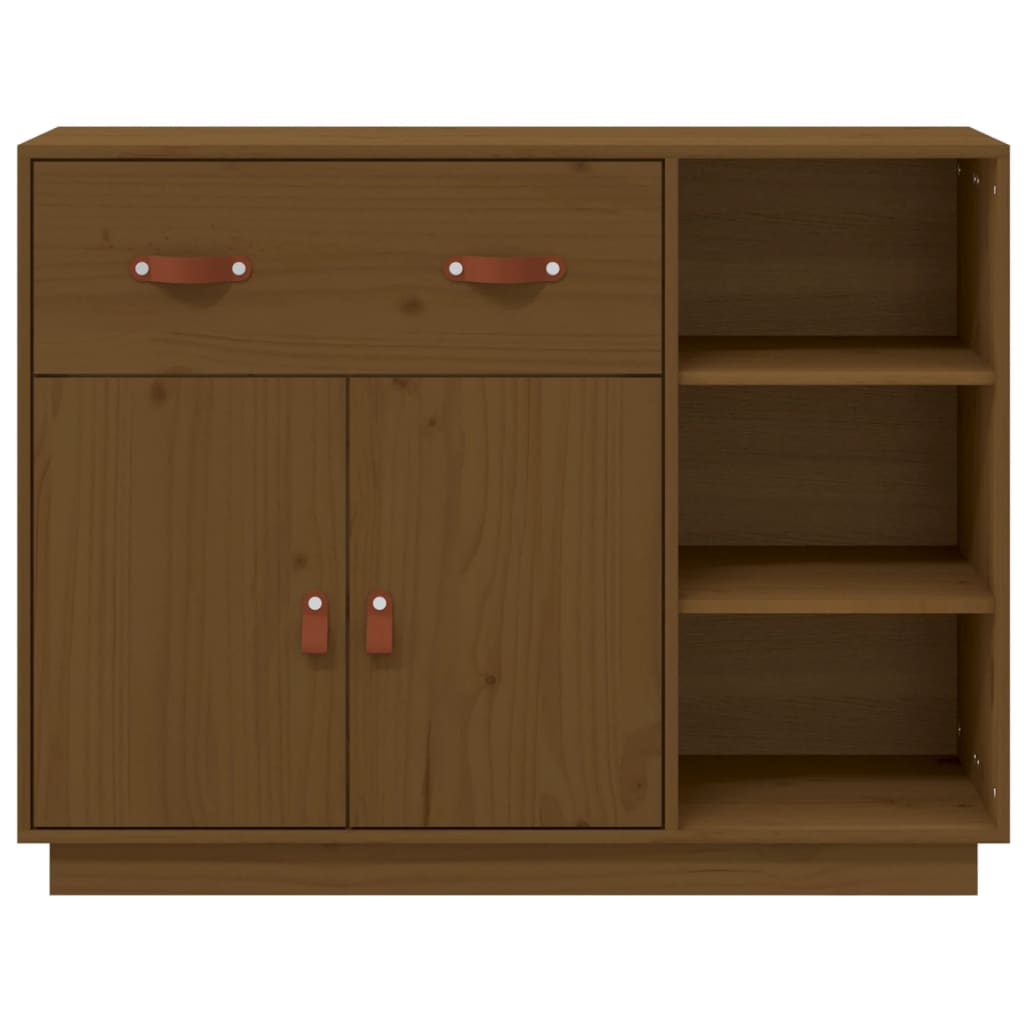 Credenza Marrone Ambra 98,5x40x75 cm in Legno Massello di Pino - homemem39